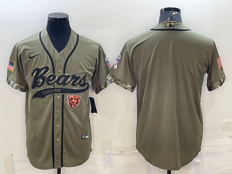 Men Chicago Bears blank salute green 2022 Nike Co branded NFL Jersey->chicago bears->NFL Jersey